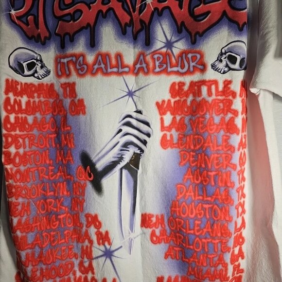 21 Savage X Drake It’s All A Blur Tour T-Shirt Women Size M Official Merch 2023 - Picture 5 of 5